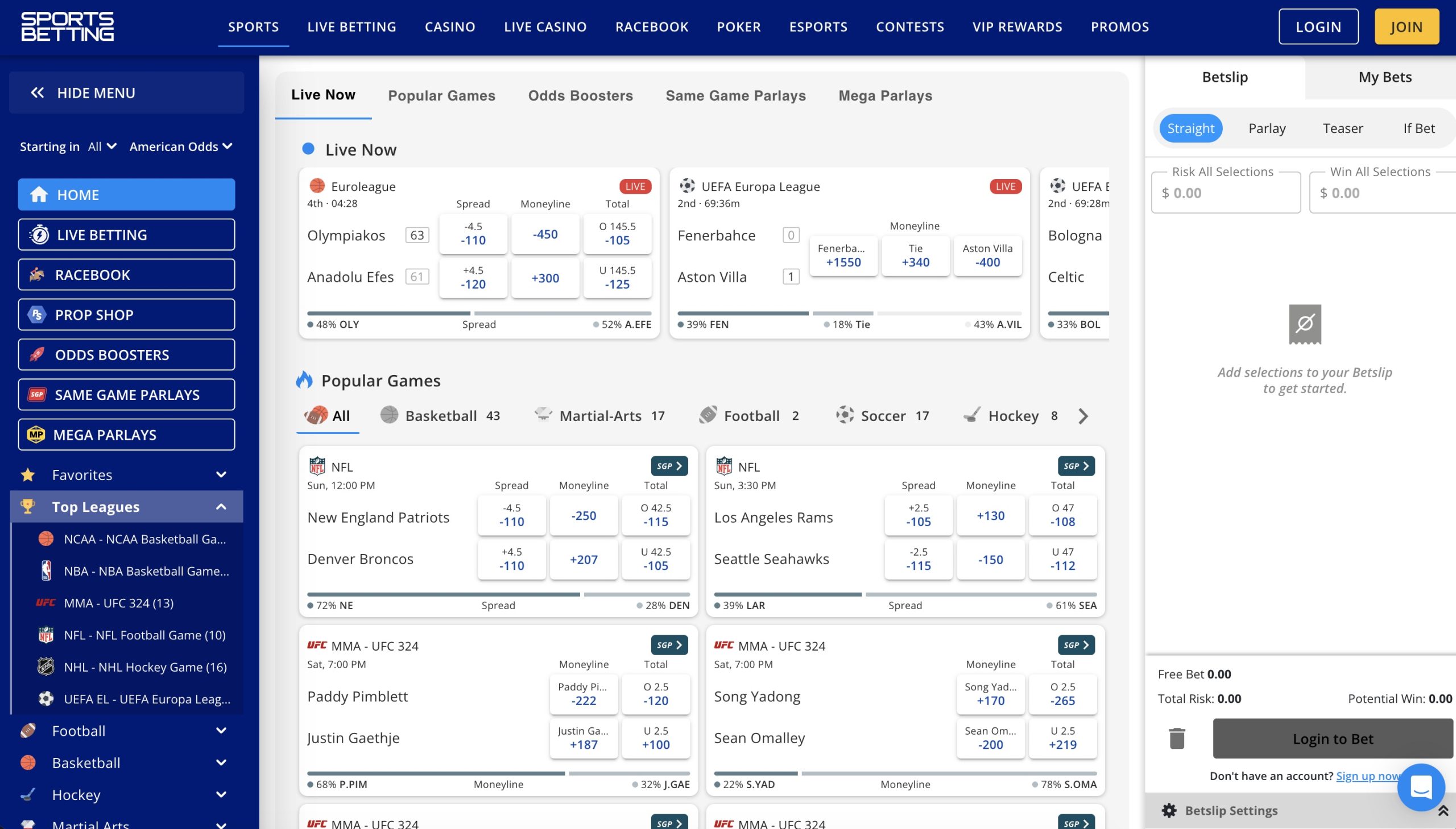 Sportsbetting.ag Texas Sportsbook